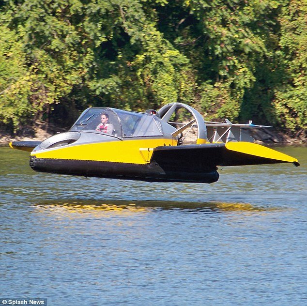 Available through U.S luxury goods firm Hammacher Schlemmer, the bright yellow amphibious and airborne vehicle features a 130 horsepower twin-cylinder, liquid-cooled engine and can hit speeds of up to 70 mph