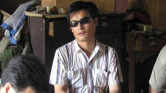 Chen Guangcheng has phoned a US Congressional hearing to plead for help in his attempts to leave China with his family