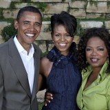 File photo of Oprah Winfrey posing with U.S. Senator Barack Obama in California Michelle Obama objected to her husband’s close relationship to Oprah Winfrey, claims Edward Klein in his new book, The Amateur