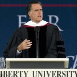Mitt Romney told the Liberty University commencement that marriage is an “enduring” institution that's reserved for one man and one woman Mitt Romney told the Liberty University commencement that marriage is an “enduring” institution that's reserved for one man and one woman