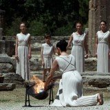 Olympic flame which will be used for the London 2012 torch relay has been lit during a ceremony in Olympia, Greece