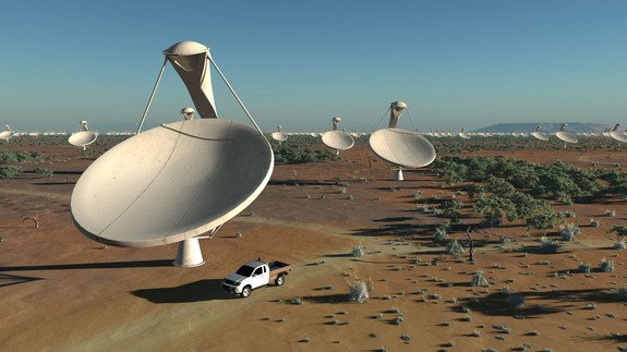 The 1.5 billion-Euro SKA's huge fields of antennas will sweep the sky for answers to the major outstanding questions in astronomy