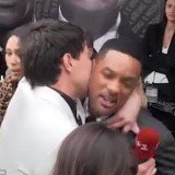 Will Smith angrily slapped camp comic Vitalii Sediuk on the face after he tried to kiss him on the lips on the red carpet in Russia yesterday
