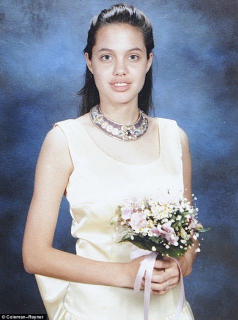 Angelina Jolie is not so unlike other awkward school girls in one of several newly-unearthed photos from her past
