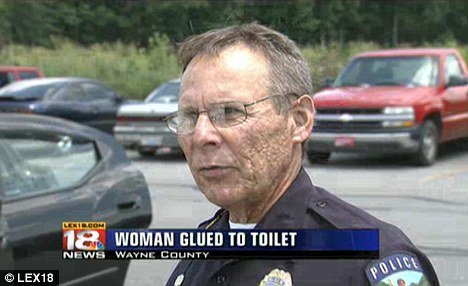 Chief Ralph Miniard said police is investigating the incident that left the woman stuck on the toilet seat for an hour