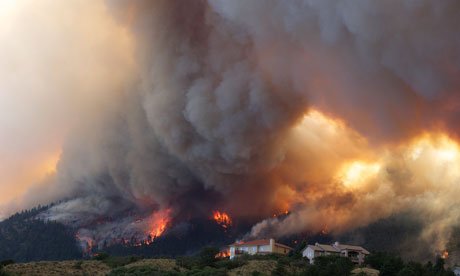 More than 32,000 people in Colorado Springs were forced to flee their homes as a raging wildfire threatening the city doubled in size overnight