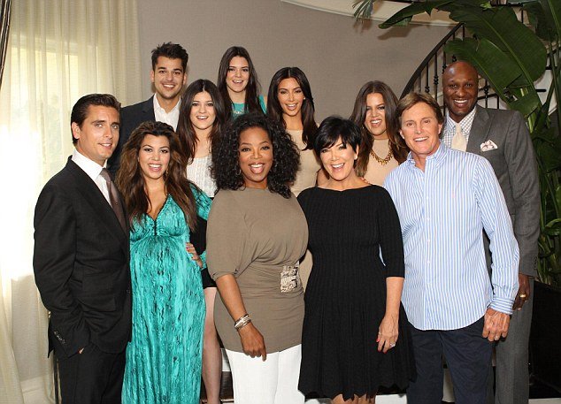 Oprah Winfrey posted a picture of herself with the whole Kardashian family as she sat down with them at Kris Jenner's home