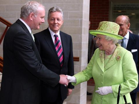 Queen Elizabeth II and former IRA commander Martin McGuinness shook hands for the first time