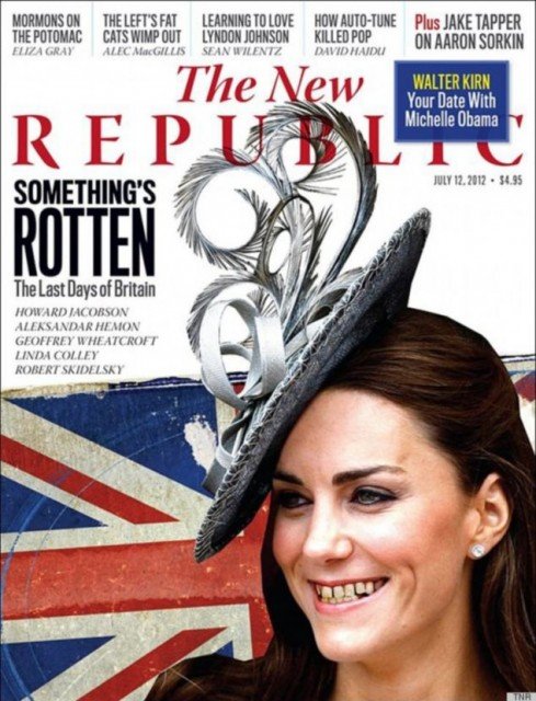 Duchess of Cambridge was PhotoShopped like the American stereotype of a Brit with bad gnashers for a special issue of the politics and arts publication The New Republic about the future of Britain