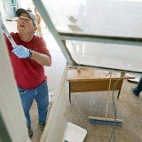 George Bush during his mission to renovate a women's cancer screening center in Zambia