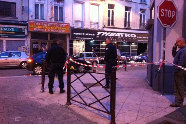 Police in Lille, France, are hunting a gunman who shot dead two people and injured five at Theatro nightclub after being turned away