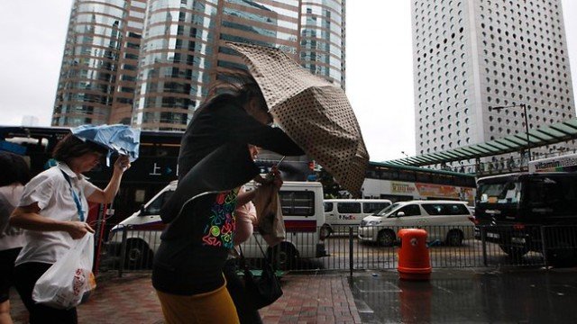 Typhoon Vicente hit late on Monday, bringing winds of more than 140 km/h (87 mph) and heavy downpours