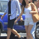 A fresh-faced Demi Moore joined a younger man for a day out in Santa Monica yesterday