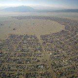 Aerial view of Burning Man 2012 "Fertility 2.0" arts and music festival in the Black Rock Desert of Nevada August 30, 2012