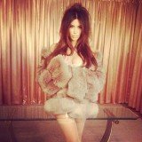 Kim Kardashian posed for a steamy photo shoot wearing nothing more than stockings, lingerie and a fur coat