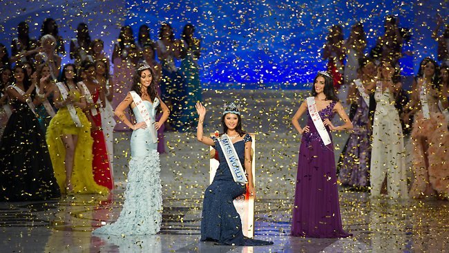 Miss China Yu Wenxia was crowned as Miss World 2012 at the Dongsheng stadium