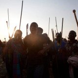 Police in South Africa have opened fire during clashes with striking workers at Lonmin platinum mine in Marikana, leaving at least seven people dead