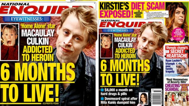 The National Enquirer is firmly standing by its story that Macaulay Culkin is hooked on heroin and highly addictive painkillers