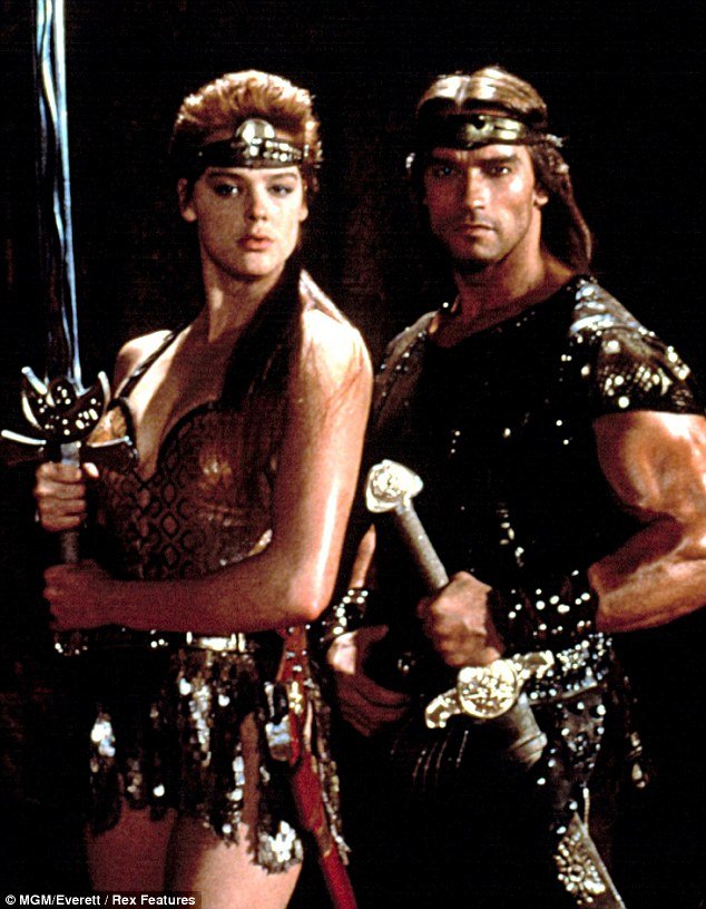 Arnold Schwarzenegger says that he and Brigitte Nielsen shared a passionate tryst whilst filming their film Red Sonja in 1985
