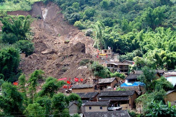 A landslide in south-western China has buried at least 19 people