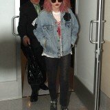 Frances Bean Cobain looked quite the rocker as she walked through Los Angeles International Airport
