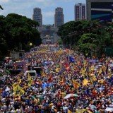 More than 100,000 people gathered in Caracas in support of Henrique Capriles