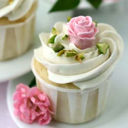 Rose water pistachio cupcake