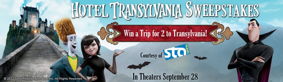 STA Travel proudly sponsors Sony Picture's Hotel Transylvania by giving you a chance to win a trip for two to tour Transylvania