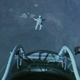 Video cameras relayed the moment Felix Baumgartner stepped from his balloon capsule to begin his fall to Earth
