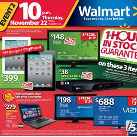2012 Black Friday sales will have Wal-Mart throwing open their doors earlier than ever before