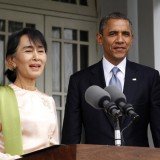Barack Obama met Burma pro-democracy leader Aung San Suu Kyi at the lakeside home where she spent years under house arrest