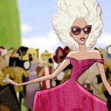 Lady Gaga appears in the animated film Electric Holiday that will be shown at Barneys Madison Avenue store in New York on November 14