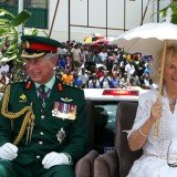 Prince Charles and the Duchess of Cornwall have been given a glimpse of village life in Papua New Guinea