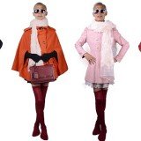 Seventy two year old Liu Xianping posed in outfits from his granddaughter's fashion store Yuekou for a joke