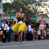 Up to 100 runners, men and women, from the Marikina suburb of Manila in the Philippines competed in the whacky annual race, Tour of Heels