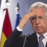 Italian stocks have fallen sharply, reacting to news that Prime Minister Mario Monti plans to resign and former premier Silvio Berlusconi is to run for office again