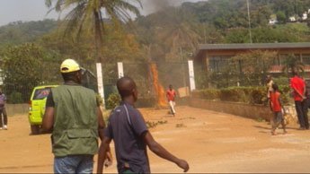 President Francois Hollande has ordered tighter security for French embassy in the Central African Republic, after it was attacked by protesters