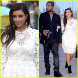 Kim Kardashian and Kanye West during a romantic trip in Italy to celebrate her 32nd birthday on October 2012