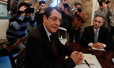 Cypriot President Nicos Anastasiades is locked in bailout talks with EU, European Central Bank and IMF leaders in Brussels