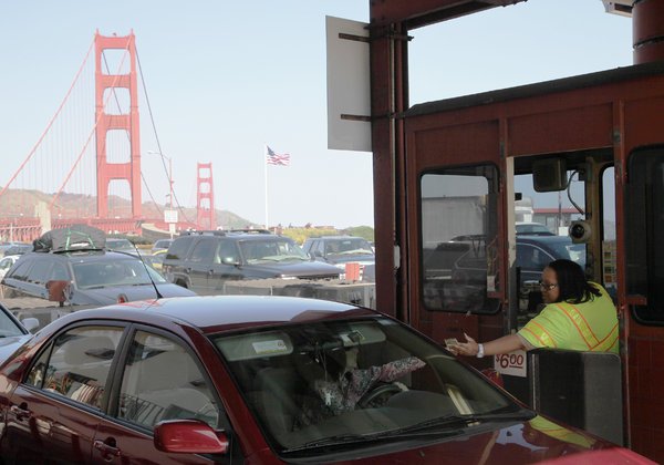 Human toll collectors at the Golden Gate Bridge in San Francisco are being replaced with an all-electronic system on Wednesday