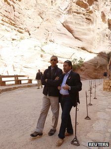 President Barack Obama is ending his Middle East tour with a trip to the famous ruins of the ancient city of Petra in Jordan