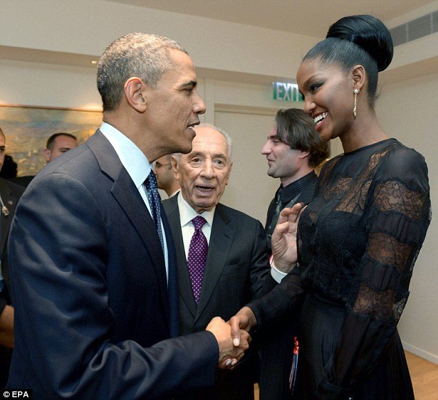 Yityish Aynaw and Barack Obama were introduced by Israeli President Shimon Peres