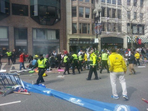 At least two people have been killed and 22 injured after two explosions at the finish line of this year Boston Marathon