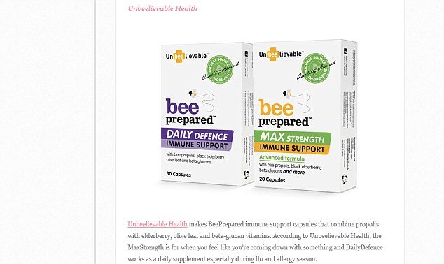  Bee Prepared is an immune support vitamin packed with powerful antioxidants and bee propolis