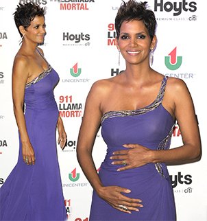 Halle Berry displayed her prominent baby bump as she hit the red carpet in Buenos Aires