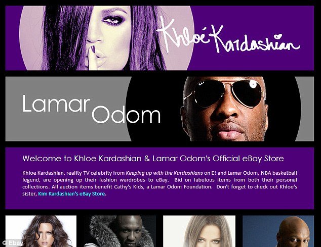 Khloe Kardashian and Lamar Odom have removed all of the items for sale on their eBay store after they faced allegations of running “fraudulent” cancer charity Cathy’s Kids