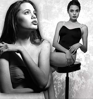 Pictures of Angelina Jolie, taken when she was a 16-year-old model, reveal how much her body has changed since she became a star