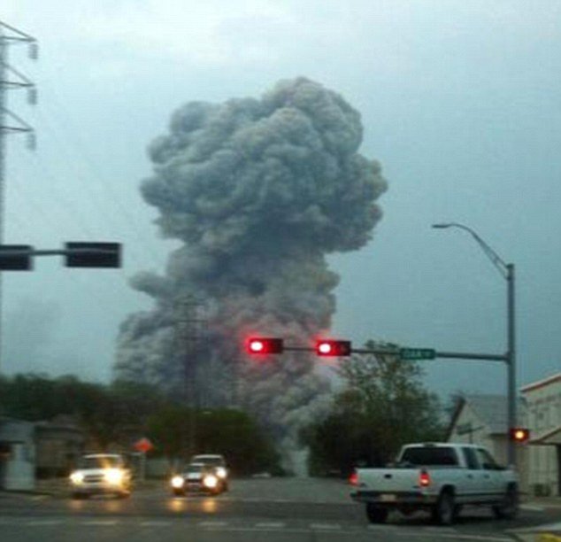The blast at the plant in West, close to Waco, at 7.50 p.m. (CST) on Wednesday left fires burning as a three-mile radius around the blast zone was evacuated amid fears of a secondary explosion