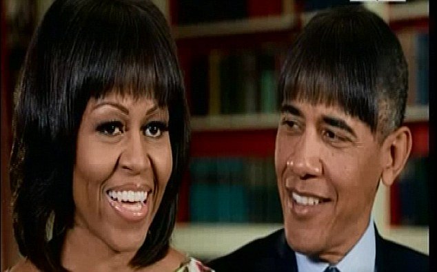 This year's White House Correspondents' Dinner saw President Barack Obama in pictures with Michelle-style bangs