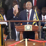 Uhuru Kenyatta has been sworn in as Kenya's president after winning elections against Raila Odinga back in March
